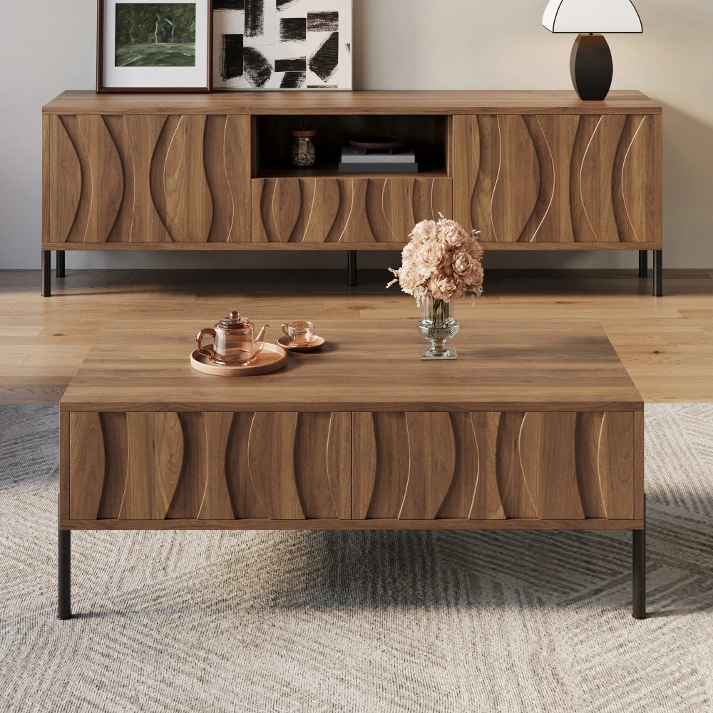 Ensemble salon Siena – Meuble TV et table basse – dans un salon