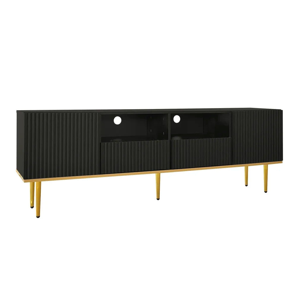 Meuble TV Nero – Noir et doré, 165 cm – vue du produit