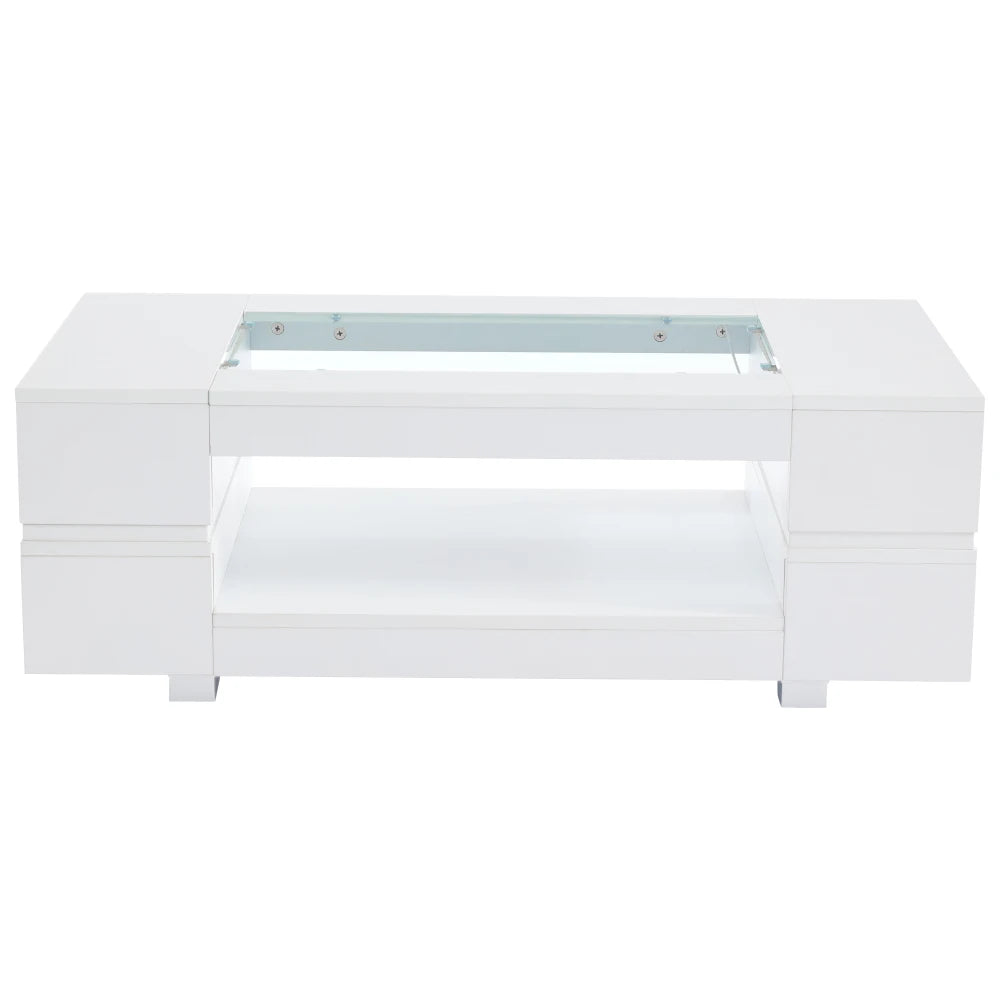 Table basse LED Lumea – Noir ou Blanc, 100 cm – dimensions et proportions