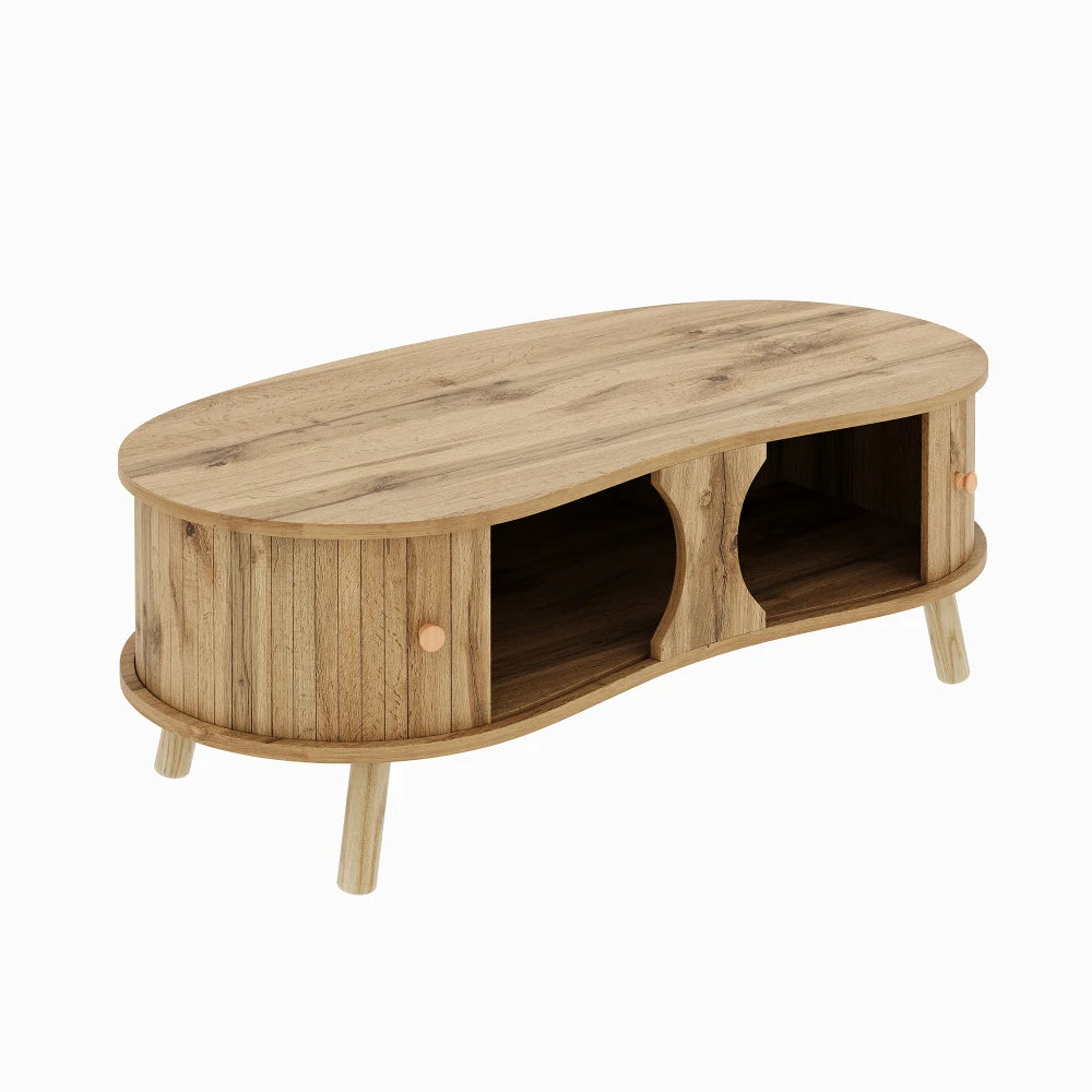 Ensemble salon Volterra – Bois naturel, 3 pièces – vue du produit