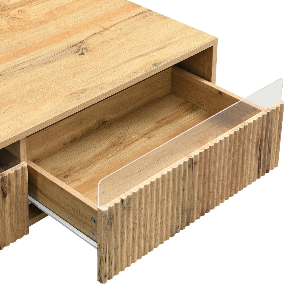Ensemble TV Lucca – Meuble TV et table basse LED – détail des finitions