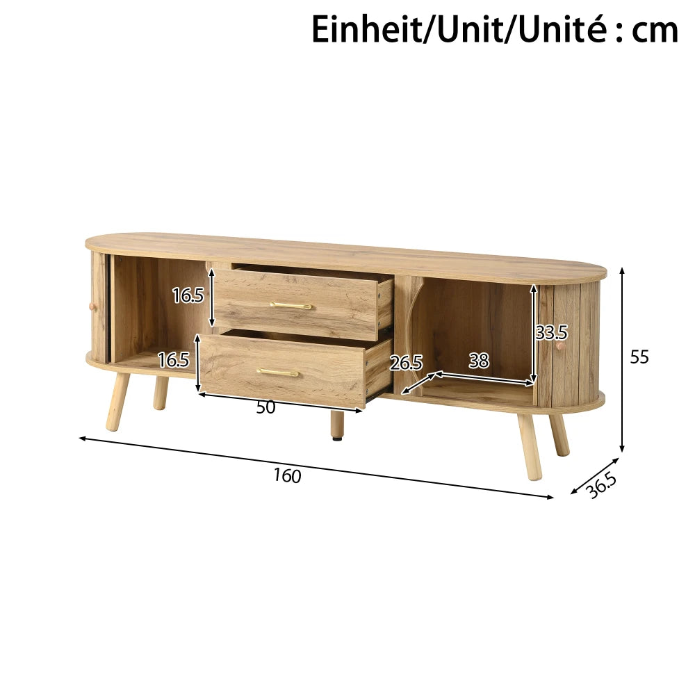 Ensemble salon Volterra – Bois naturel, 3 pièces – mise en situation