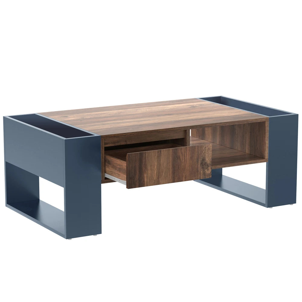 Table basse Ancona – Anthracite et bois, 111 cm – vue du produit