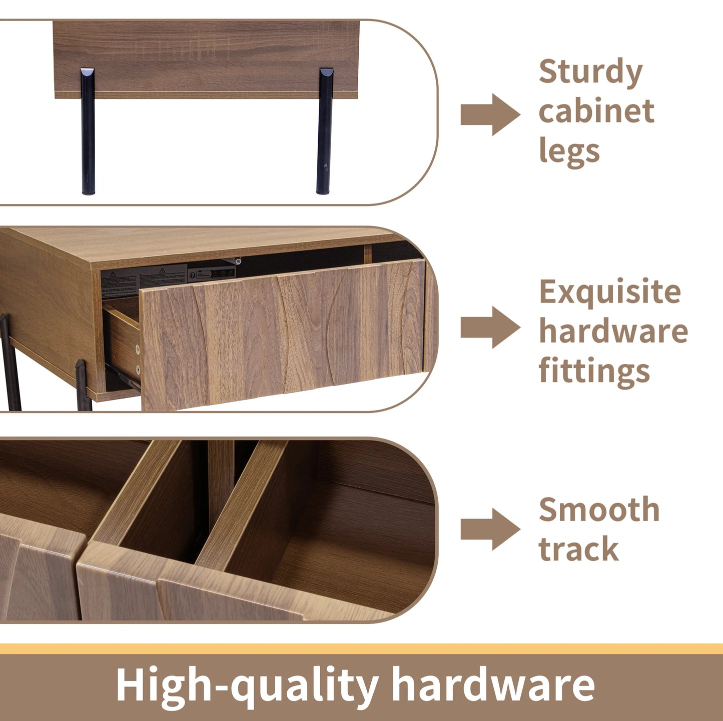Table basse Pesaro – Bois naturel, 2 tiroirs, 105 cm – rangements et fonctionnalités