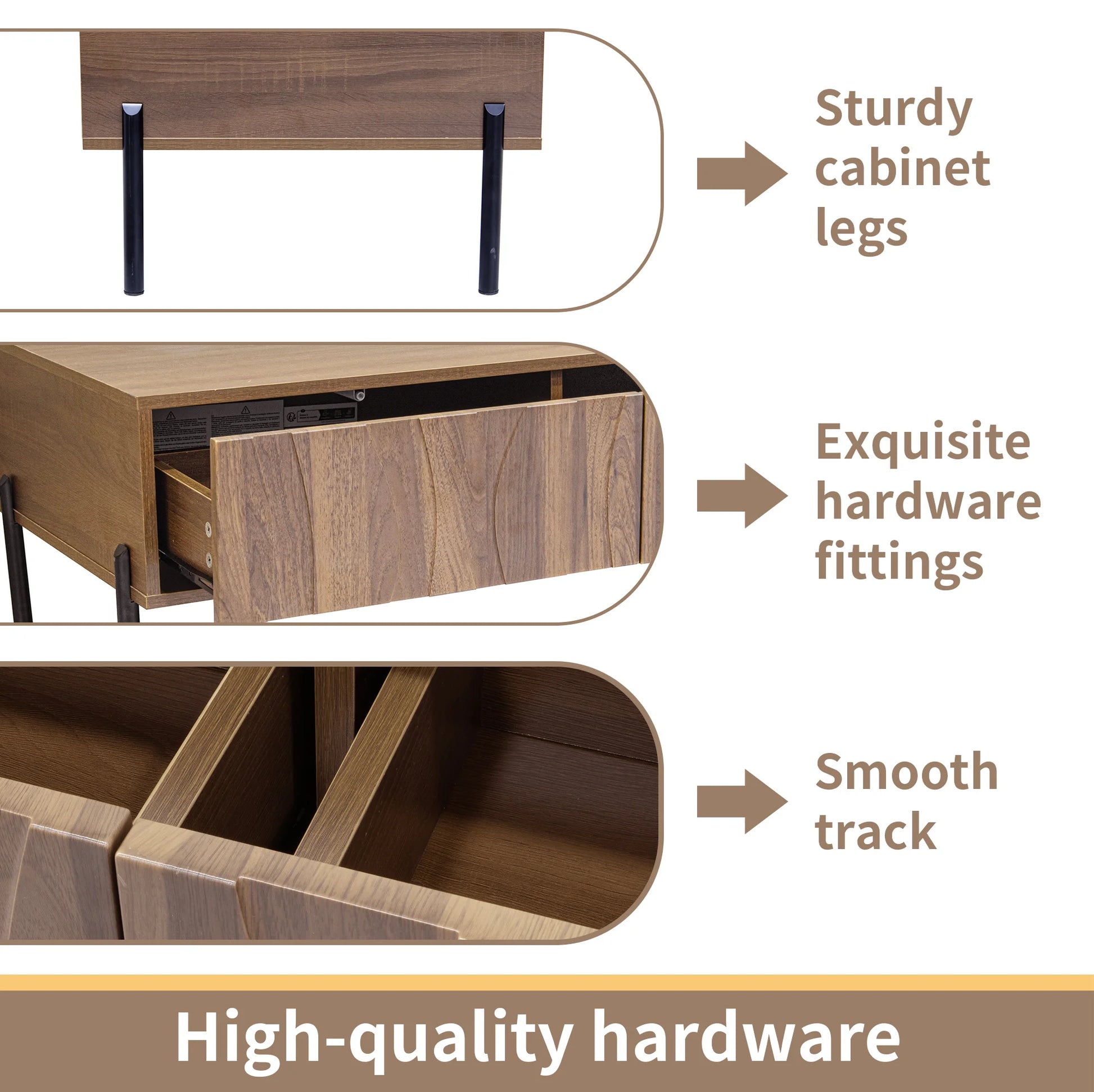 Table basse Pesaro – Bois naturel, 2 tiroirs, 105 cm – rangements et fonctionnalités