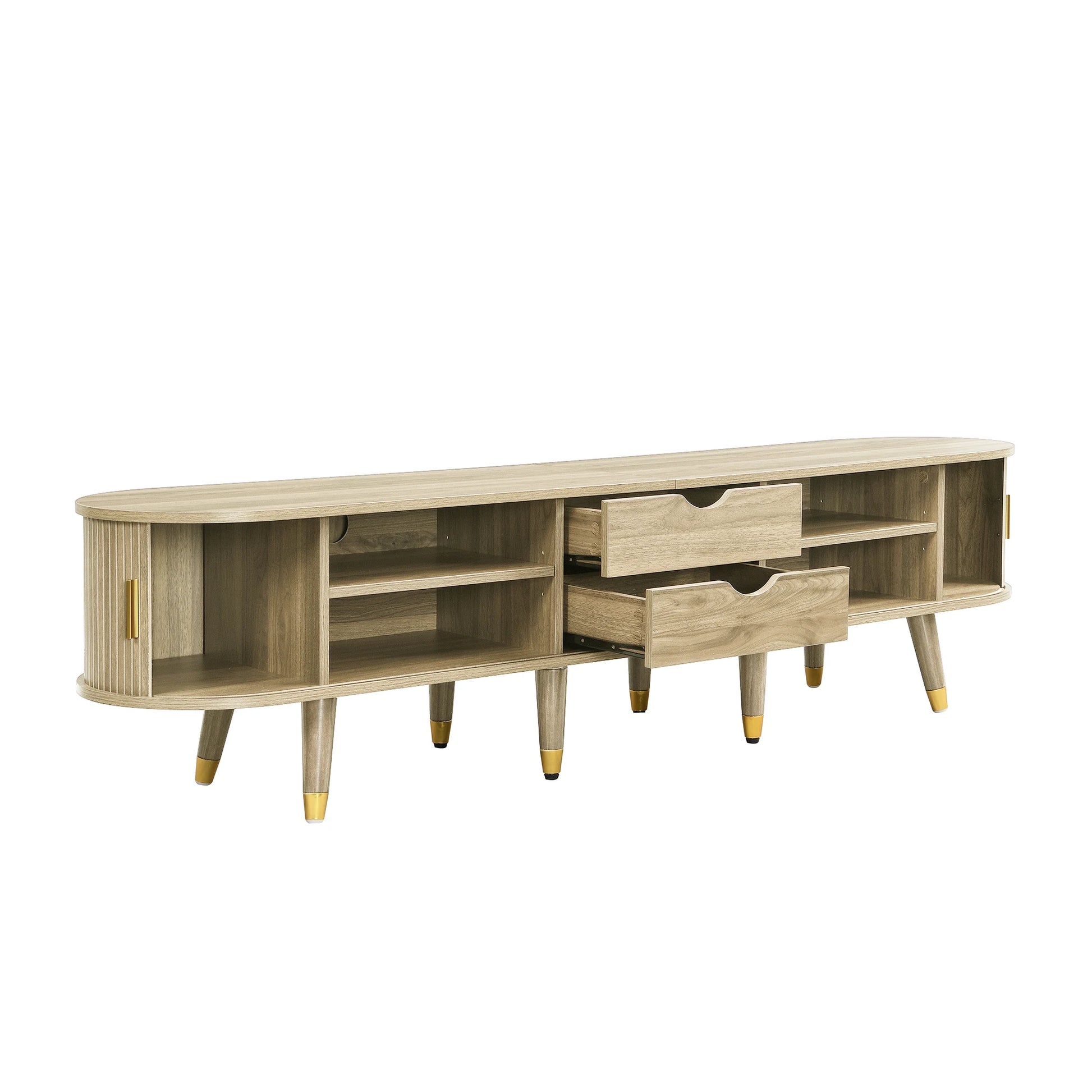 Meuble TV Salina – Chêne clair coulissant, 175 cm – vue du produit