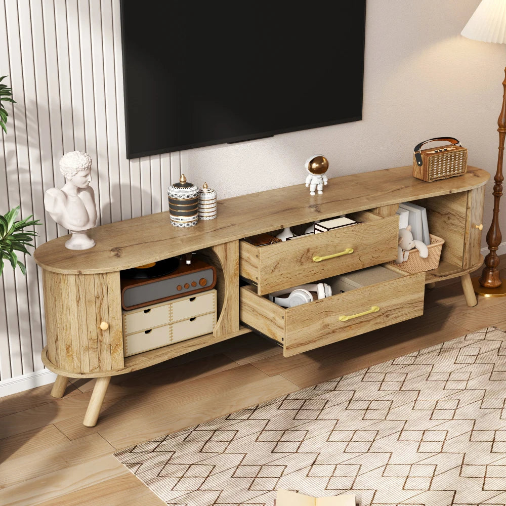 Ensemble salon Volterra – Bois naturel, 3 pièces – détail des finitions