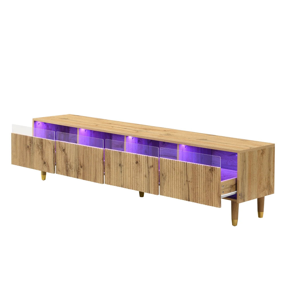 Ensemble TV Lucca – Meuble TV et table basse LED – mise en situation