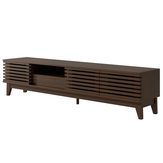 Meuble TV Asti – Bois naturel à lattes, 170 cm – vue du produit